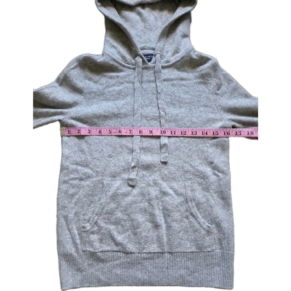 Chelsea & Theodore 100% Cashmere Hoodie Sweater Gray Pink Star Sleeve S/P - Picture 7 of 8